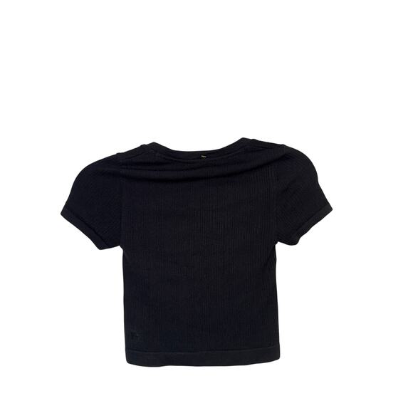❤️‍🔥NWT All in Motion Ribbed Cropped Fitted Tee Black XS - Picture 3 of 7
